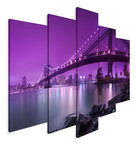 Quadro Decorativo 115x60 Sala Escritório Ponte São Francis C Cor Colorido Cor da armação Mdf