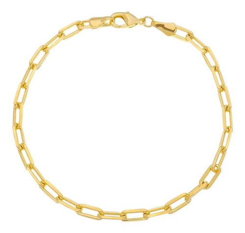 Pulseira Masculina Bracelete 20cm 4,2mm Folheada Á Ouro