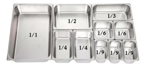 Tapa De Fuenton Bandeja Gastronorm Gn 1/6 Acero 304