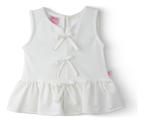 Blusa Con Tres Moños Al Frente Niña Flory 0064
