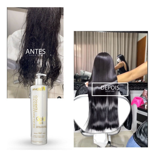 Kit Escova Progressiva Profissional Gold Liss Soupleliss 1l