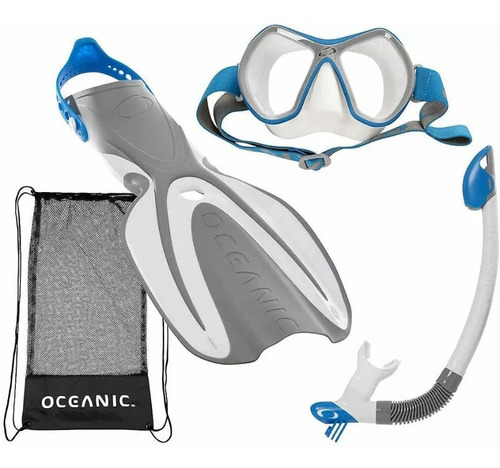 Oceanic Kit De Buceo Snorkel Para Adulto Ch/m Blanco Azul