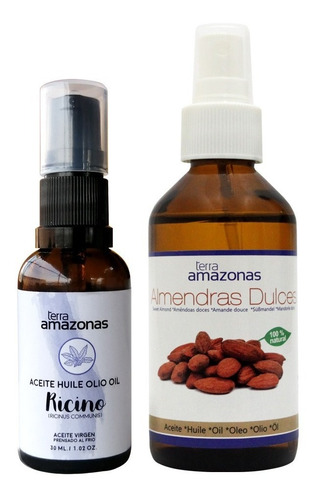 Imagen 1 de 1 de Aceite De Ricino (30ml) + Aceite De Almendras Dulces(100 Ml)