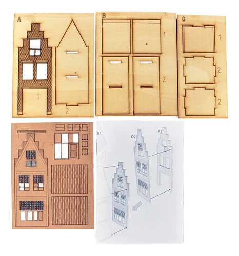 1/87 Conjunto De Modelo De Construção Casa Arquitetura