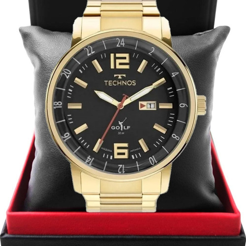 Relógio Technos Masculino Dourado Original Nfe 2115mwd/1p