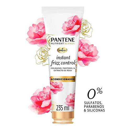 Acondicionador Pantene Instant Frizz Control 235 Ml Rosa Ub