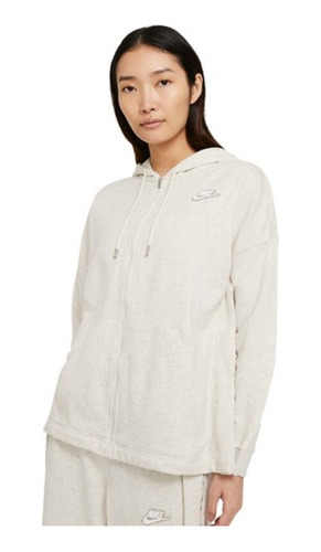 Campera Nike W Nsw Fz Hoodie Ft Earth Day Oatmeal Demujer -