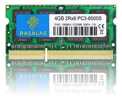 Memoria Ram Rasalas 4gb Ddr3-1066 Mhz Sodimm 1.5v Pc3-8500s