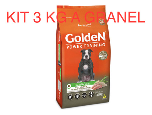 Kit 3 Kg Ração A Granel Golden Power Training Cães Adultos