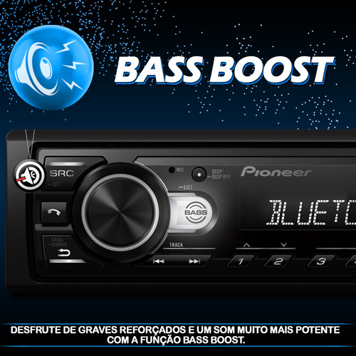 Rádio Pionner Mp3 Player Automotivo Mvh-s235 Bt Mvh Bt Usb