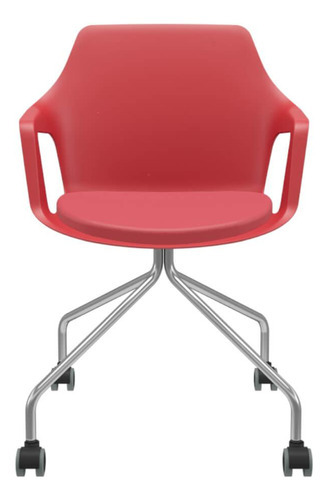 Cadeira Vesper Plaxmetal Com Rodízio E Assento - Vermelho