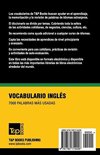Libro : Vocabulario Español-ingles Britanico - 7000 Pala...
