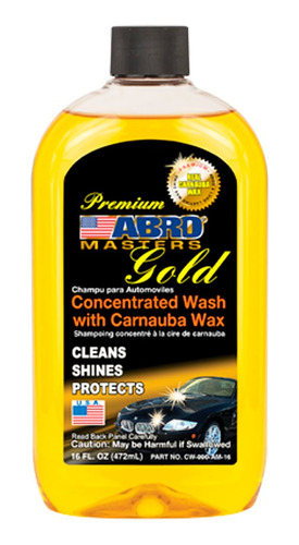 Shampoo Autos Con Cera Carnauba Premium Gold Abro