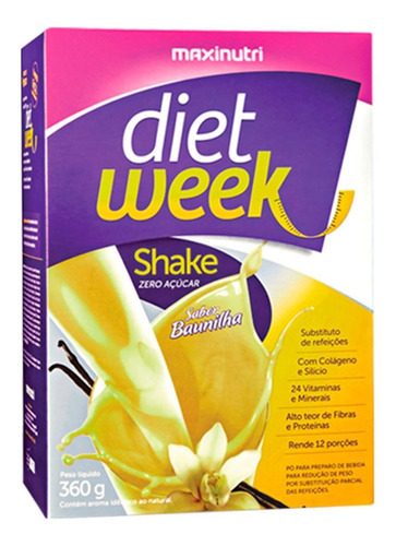 Shake Diet Week 360g - Maxinutri Sabor Creme De Baunilha