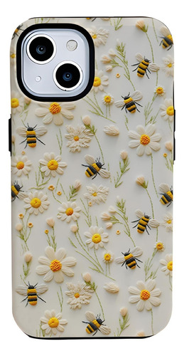 Luxuosa Capa Rígida 2 Em 1 Para Celular Com Efeito Bordado