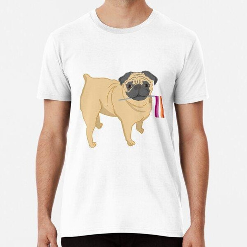 Remera Lesbian Pug Orange Pink Lesbian Pride Algodon Premium