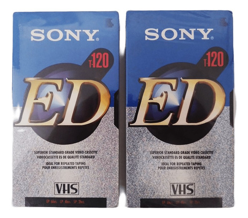 2 Fitas Vhs Sony Ed T-120 Lacradas