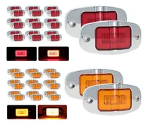 Comprar 10 Par Plafon 3 Led Arillo Gel Lateral Bisel Cromado 12-24vf