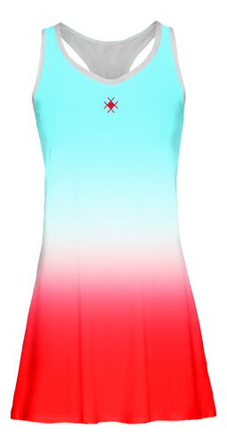 Imagem 5 de 6 de Vestido Beach Tennis C/ Shorts Degradê Vermelho Beachwear