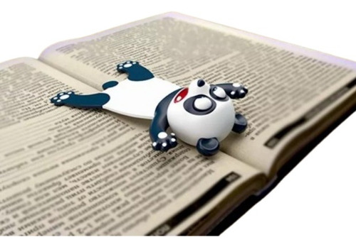Separadores Para Libros En 3d Animales Cute. Color Negro Panda