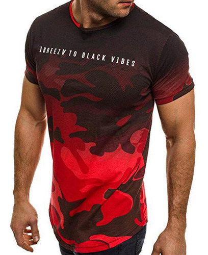 Camiseta En Forma De X, Con Personalidad De La Moda, Camufla