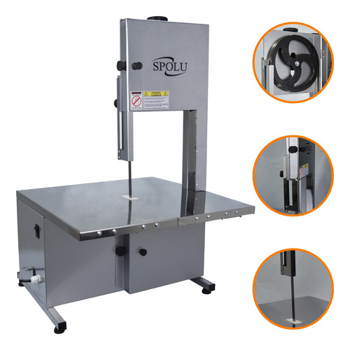 Serra Fita Bancada Mesa Aço Inox Maquina Cortar Carne 1,74 127/220v
