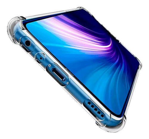 Capa Anti Queda Redmi Note 8 Tela 6.3 + Peli 5d + Pl Camera