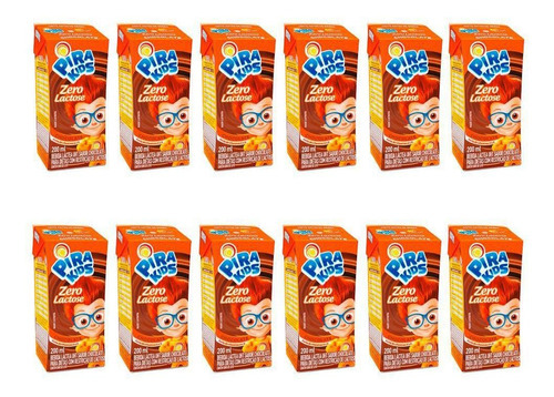 Bebida Láctea Pirakids Zero Lactose Kit Com 12un 200ml