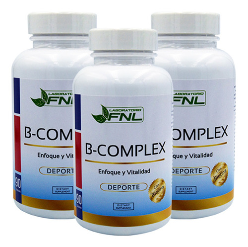 3 X Vitamina B Complex 270 Cap 580mg B3 B5 B6 B9 B12