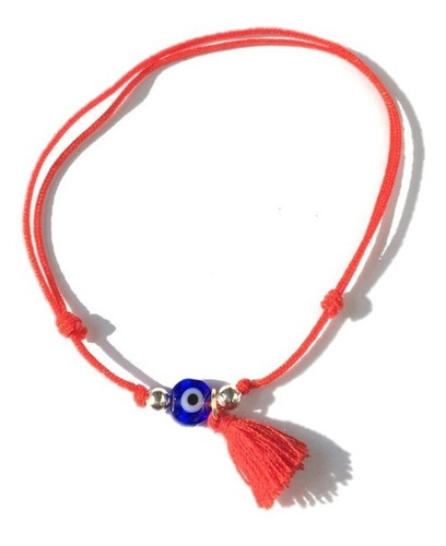 1 Pulsera Hilo Rojo Ojo Turco Y Borla Amuleto Protector