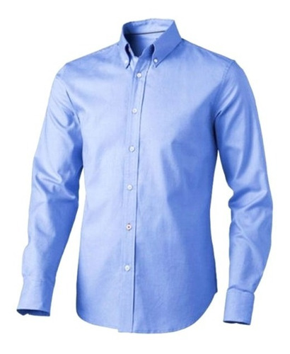 Camisa Oxford Azul Para Hombre De Trabajo 