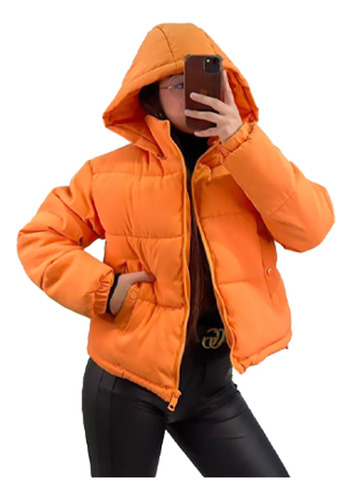 Chaqueta Puffa Gamuza Gorro Desmontable Hl2209