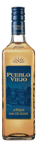 Caja De 12 Tequila Pueblo Viejo Añejo 700 Ml