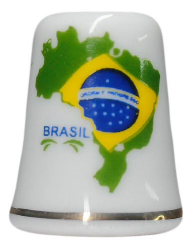 Dedal Com Mapa Do Brasil Campinas Em Cerâmica 9g 2cm Cer86