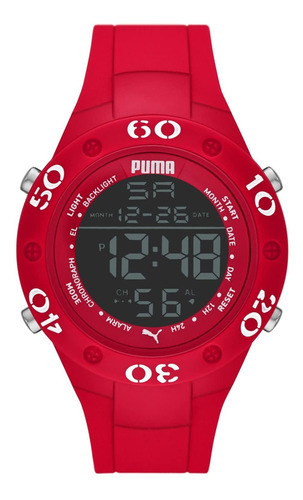 Reloj Hombre Puma P6037 Cuarzo 49mm Pulso Rojo En