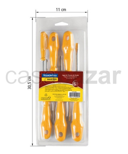 Imagen 2 de 9 de Set Juego Destornilladores Tramontina 6 Pz Philips Plano