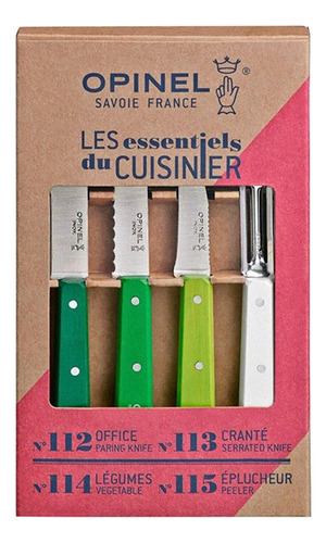 Kit De Cocina .4 Cuchillos Opinel Primavera, Gran Aventura,