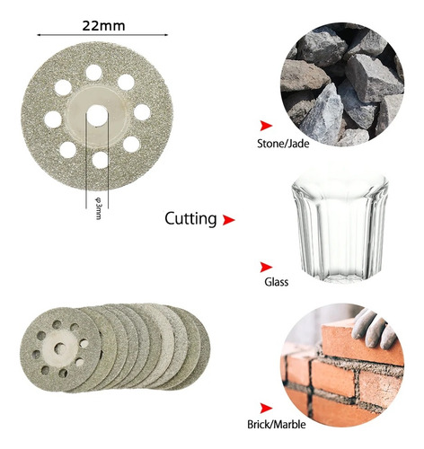 Kit Discos Corte Diamante S Para Dremei Mototool Taladro 60