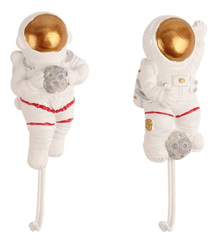 2 Ganchos De Pared Con Forma De Astronauta, Autoadhesivos, G
