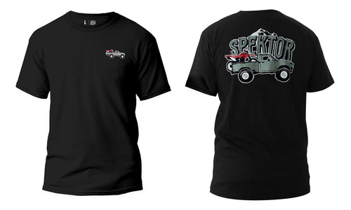 Remera Truck Negra Algodon Moto Spektor