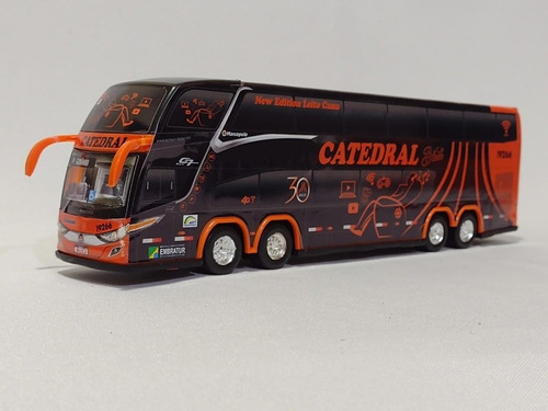 Miniatura Ônibus Catedral Black New G7 Dd 4 Eixos 30 Cm