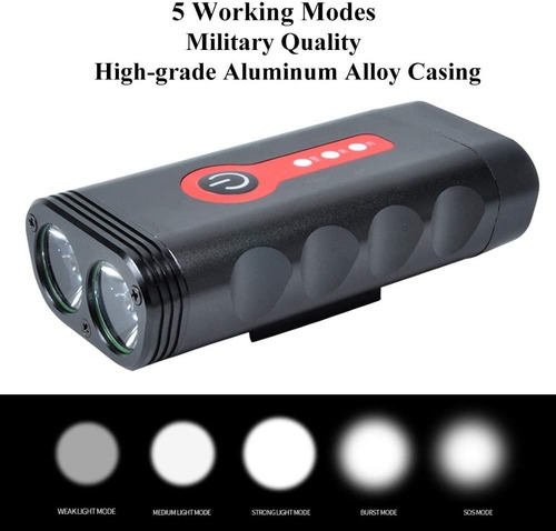 Imagen 4 de 7 de Luz Para Bicicleta Recargable Set Luces Frontal Posterior