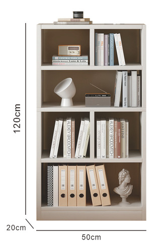 Librero Minimalista Blanco De Madera Con 4 Niveles 120cm