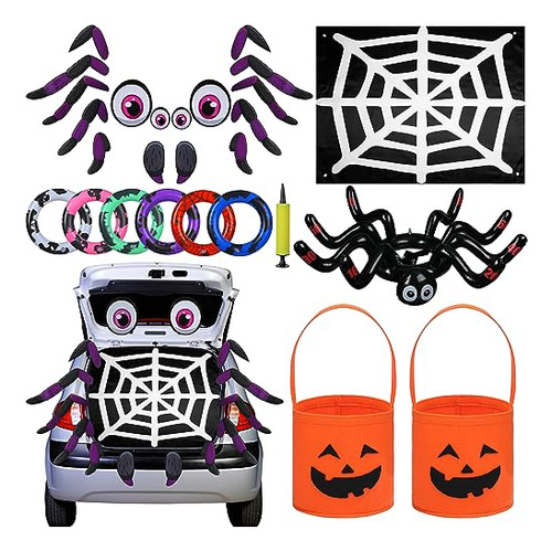 5 Sets Halloween Trunk Or Treat Car Decoration Kit Spid...