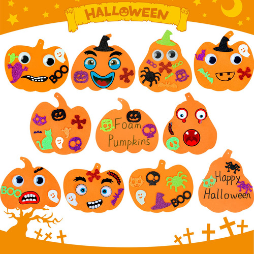 Calcomanías De Espuma De Calabaza Halloween Kit Manualidades