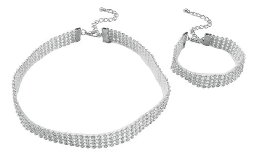Jumwrit Conjunto De Pulsera Y Collar Con Diamantes De Imitac