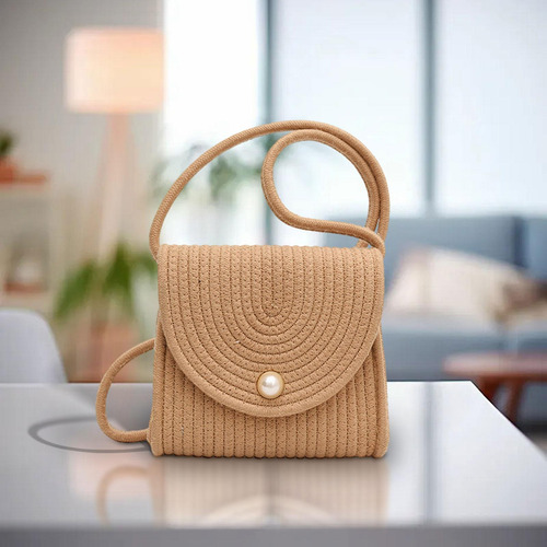 Bolso Bandolera Para Mujer, Playa De Verano, Bolso Caqui