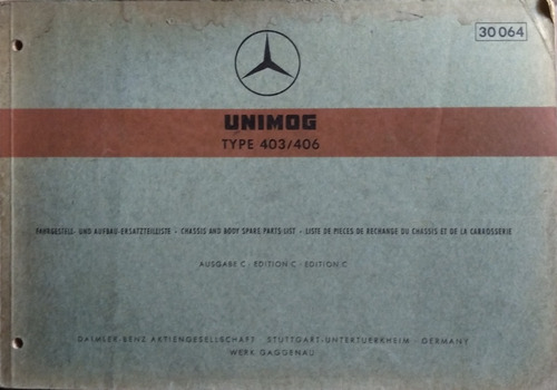 Manual Catálogo Master De Despiece: M. Benz Unimog 403/406