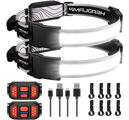 Svjestan Linterna Frontal Led Recargable, 2 Paquetes De 1000