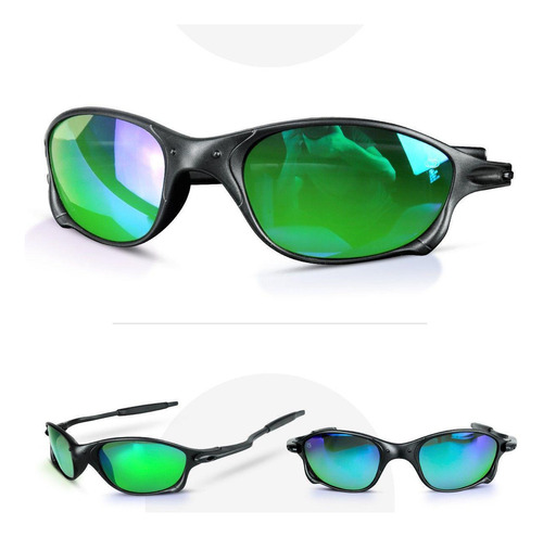 Oculos Sol Preto Masculino Lupa + Proteção Uv Verde Praia